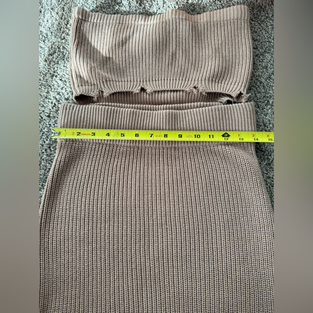 SER.O.YA x REVOLVE Tan Nude Strapless Sleeveless Cut Out Mini Dress Large NWT - Picture 15 of 16